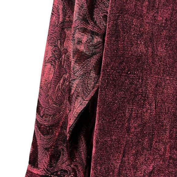 Flashback Burgundy Velvet Beaded Embroidered Whimsigoth Jacket Vintage Womens M - Picture 12 of 16